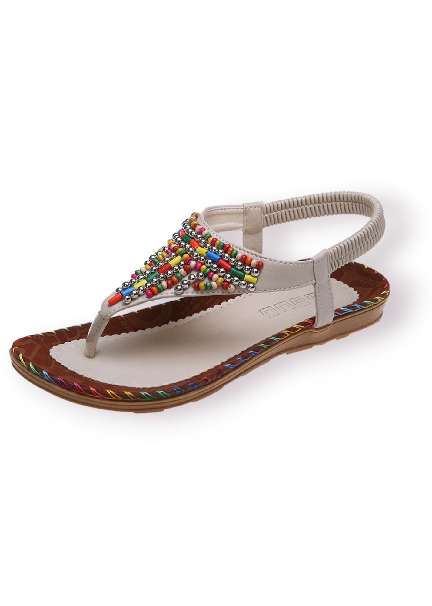 Flat Sandal with Beaded Detail