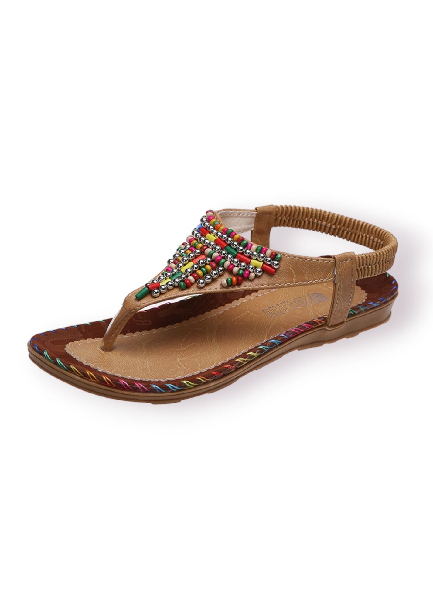 Flat Sandal with Beaded Detail