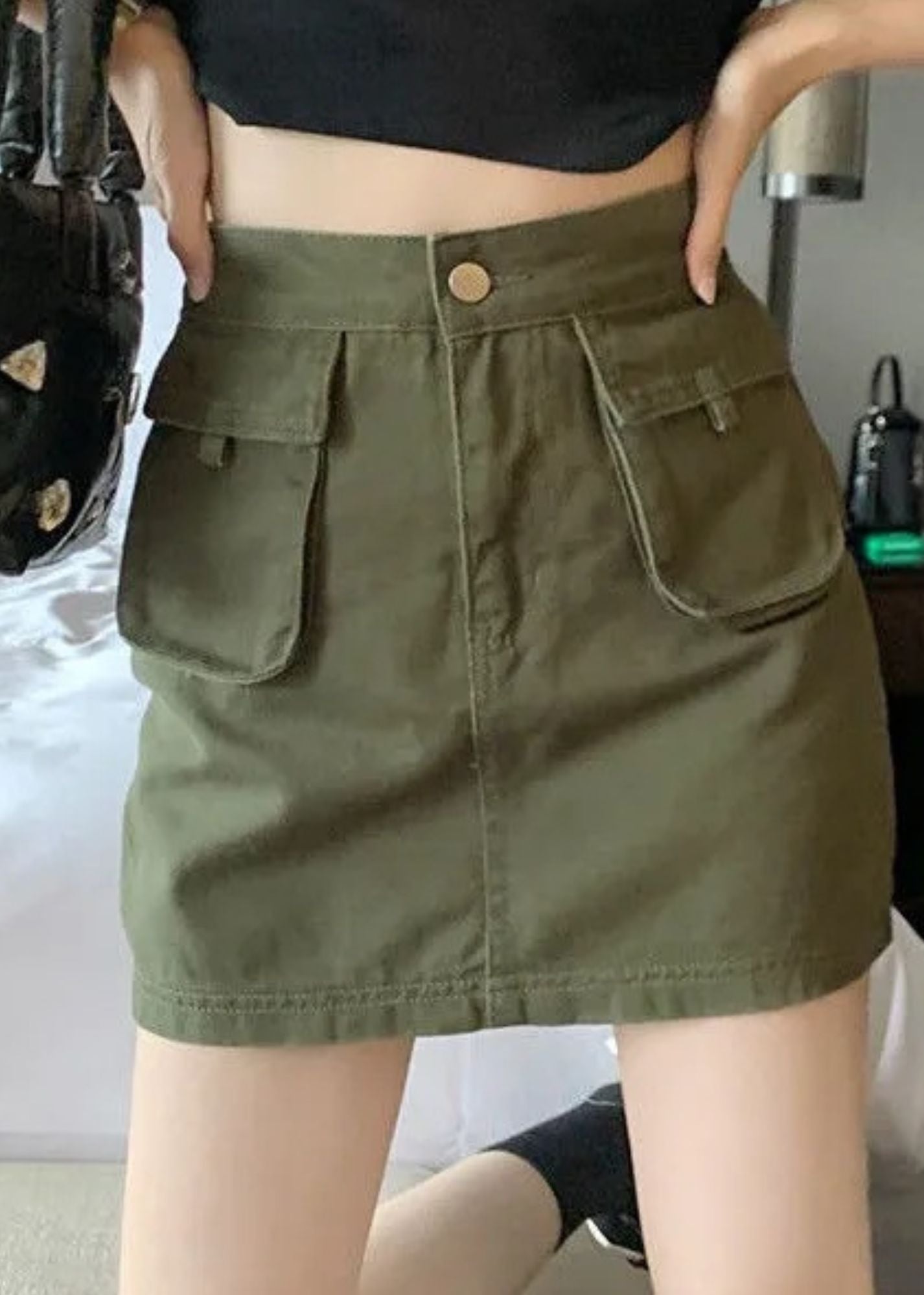 High-Waist A-Line Denim Skirt for Women
