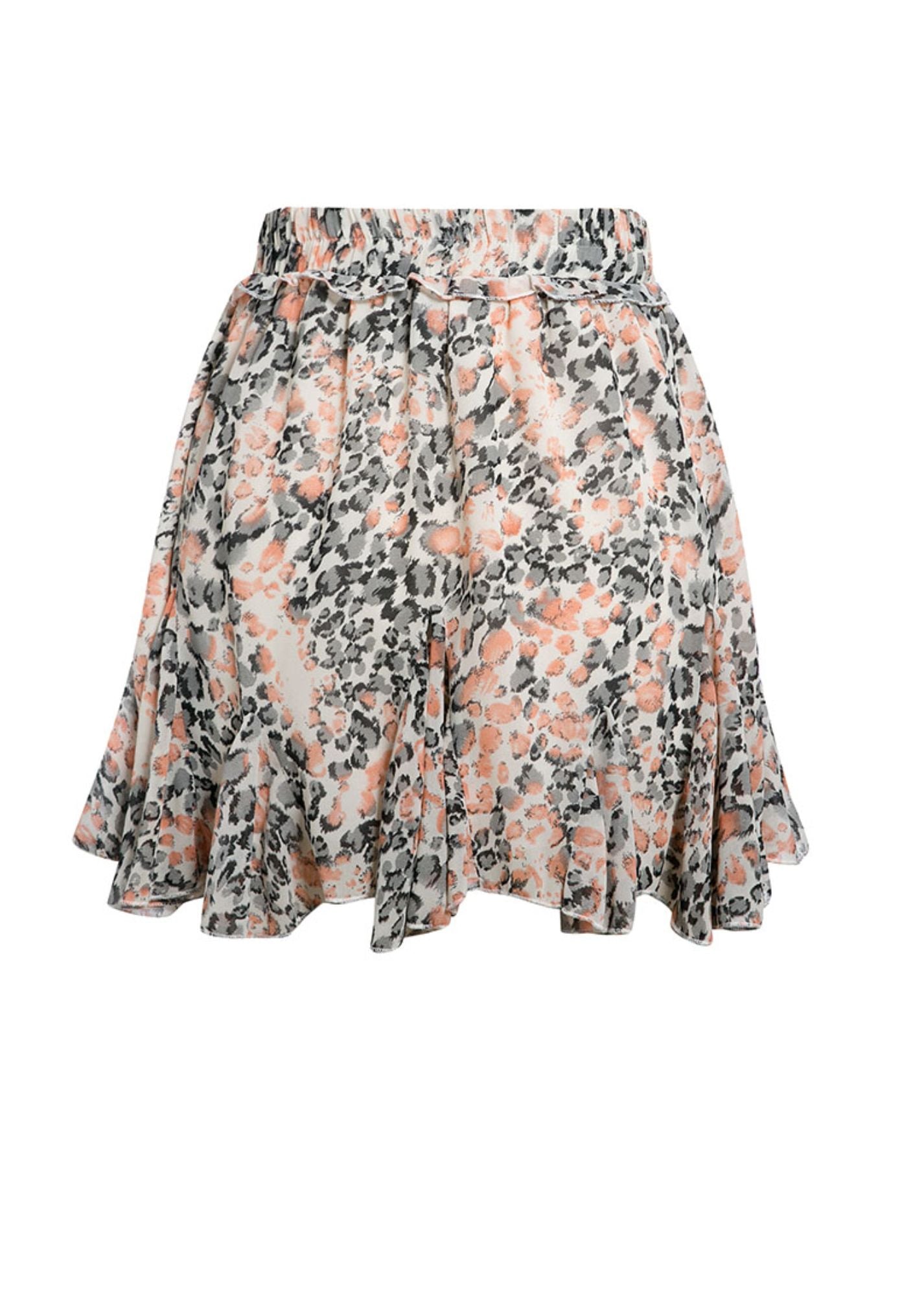 Leopard Ruffled Versatile Short Skirt