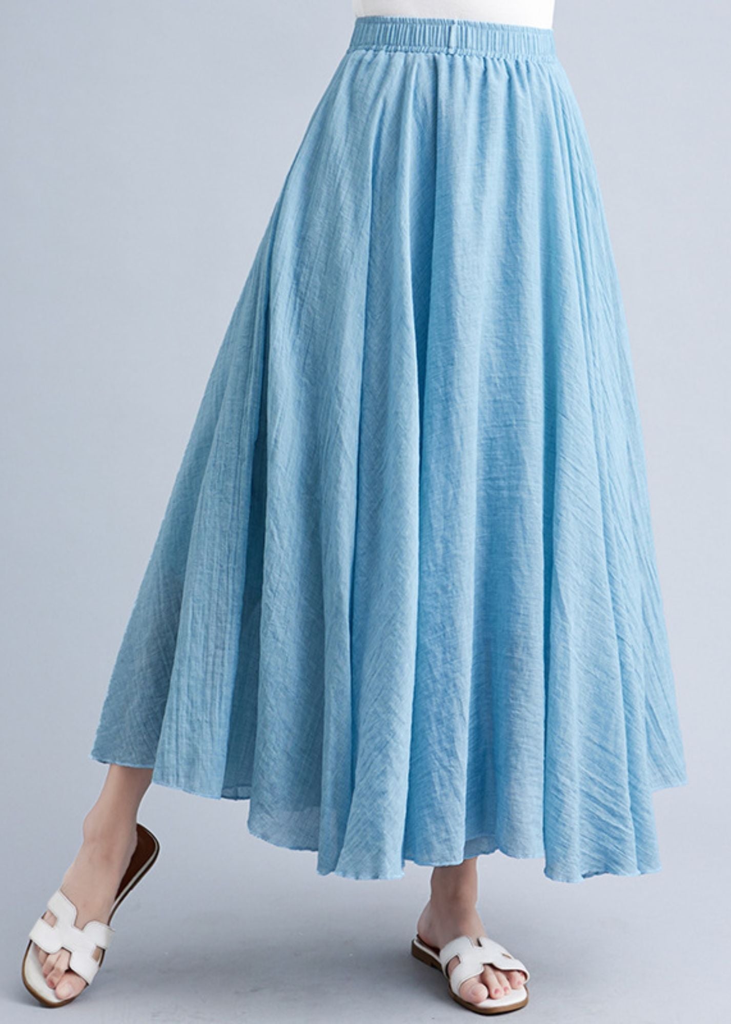 Women's Big Hem Artistic Cotton Linen Skirt