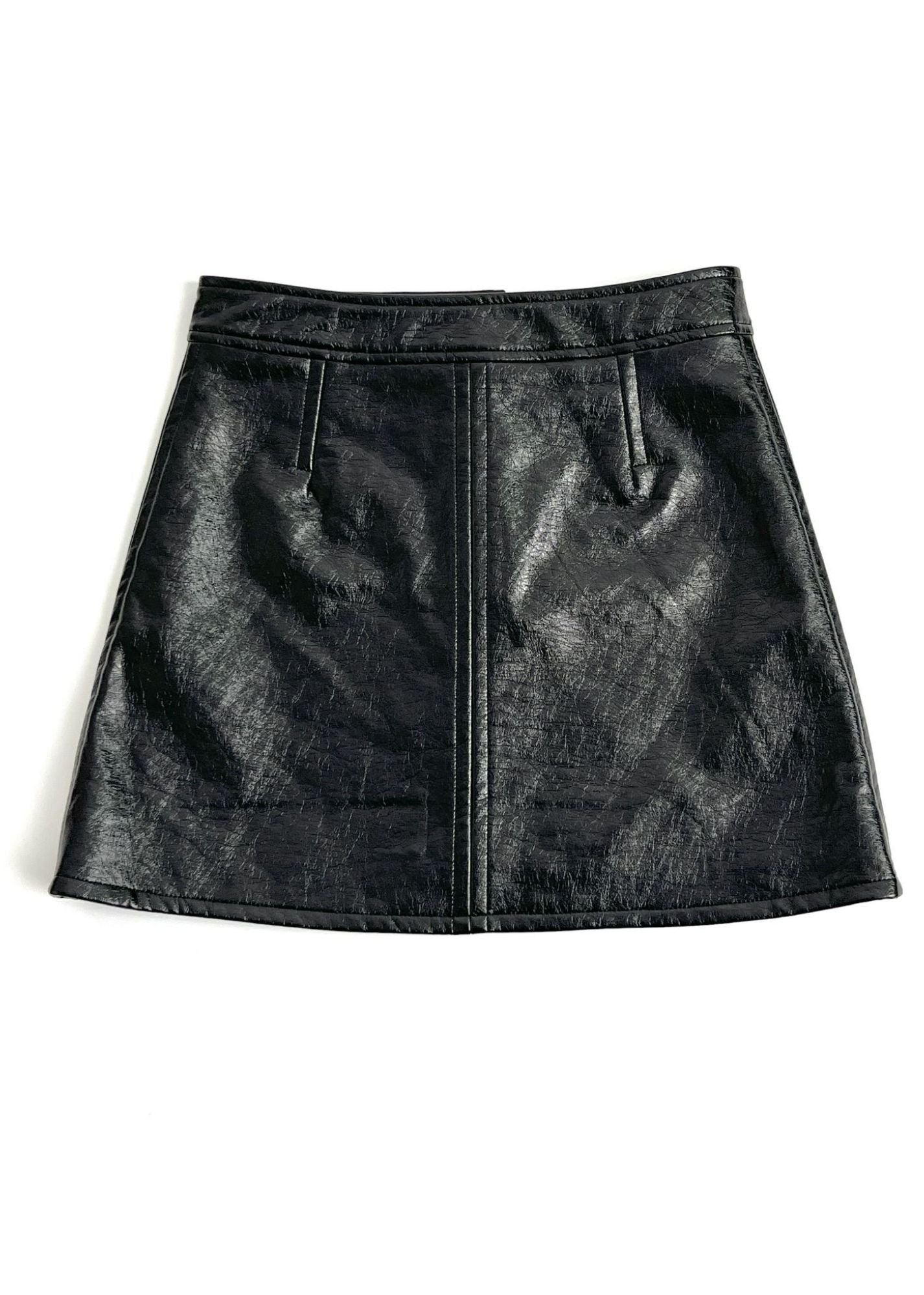 Women's Casual PU Leather Hip Skirt